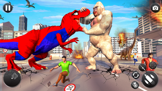 اسکرین شات برنامه Superhero Dino Rampage Games 4