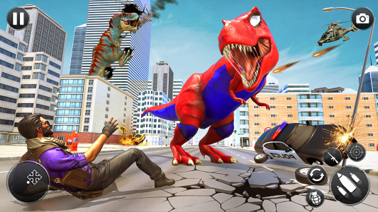 اسکرین شات برنامه Superhero Dino Rampage Games 2