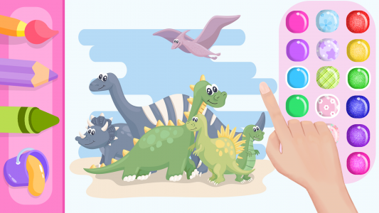 اسکرین شات بازی Dinosaur Coloring Book Glitter 8