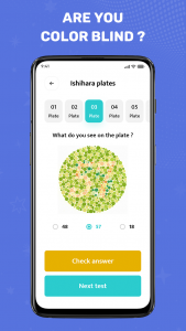 اسکرین شات برنامه color blindness test -Ishihara 4