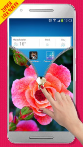 اسکرین شات 4 برنامه Pink Rose Zipper Lock Screen