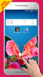 اسکرین شات 5 برنامه Pink Rose Zipper Lock Screen