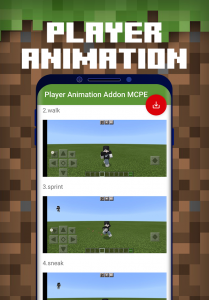 اسکرین شات برنامه Player Animation Addon MCPE 3