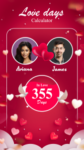 اسکرین شات برنامه Love Relation Days Calculator 1