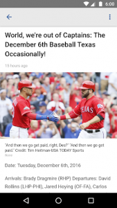اسکرین شات برنامه Baseball Texas - Rangers News 3