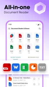 اسکرین شات 1 برنامه Document Reader & Viewer