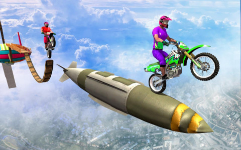 اسکرین شات برنامه Sky Bike Stunt Racing Games 3D 4