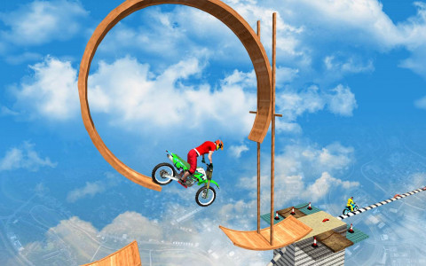 اسکرین شات برنامه Sky Bike Stunt Racing Games 3D 5