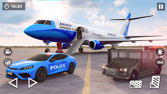 اسکرین شات 2 برنامه US Police Car Transporter Game