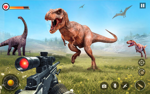 اسکرین شات 2 برنامه Dino Hunter 3D - Hunting Games