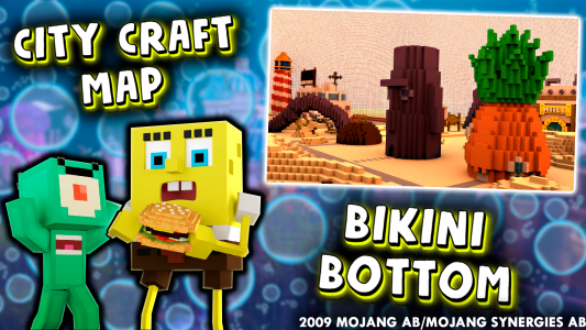 اسکرین شات بازی Bikini Bottom City Craft Map 2