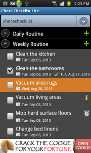 اسکرین شات برنامه Chore Checklist - Lite 8