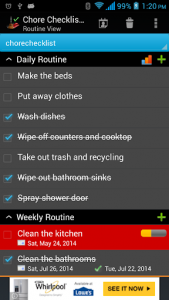 اسکرین شات برنامه Chore Checklist - Lite 1