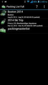 اسکرین شات برنامه Packing List 4