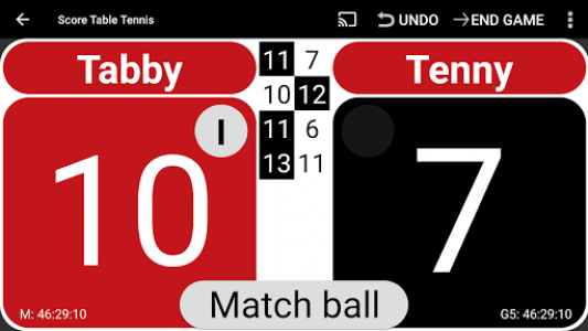 اسکرین شات برنامه Score Table Tennis 1