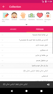 اسکرین شات برنامه Arabic Persian Dictionary 6