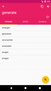اسکرین شات برنامه German English Dictionary 2