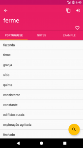 اسکرین شات برنامه French Portuguese Dictionary 2