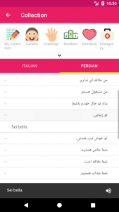 اسکرین شات برنامه Italian Persian Dictionary 6