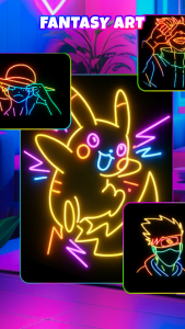 اسکرین شات 5 برنامه Neon Brush - Glow Draw & Paint