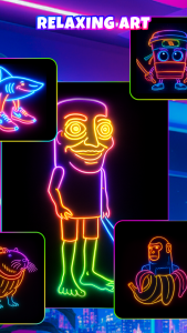 اسکرین شات 2 برنامه Neon Brush - Glow Draw & Paint