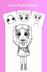 اسکرین شات برنامه DrawCutie - Draw Cute Girls 4