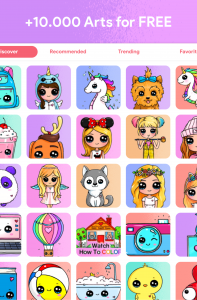 اسکرین شات 1 برنامه DrawCutie - Draw Cute Girls