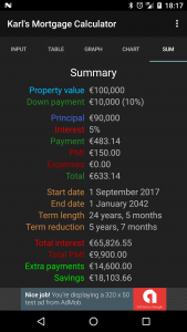 اسکرین شات برنامه Karl's Mortgage Calculator 5