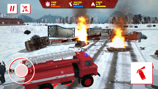 اسکرین شات بازی USSR Winter Rescue Fire Trucks 4