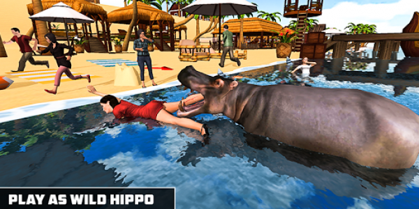اسکرین شات برنامه Angry Hippo Attack Simulator-City & Beach Attack 2