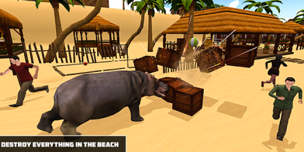 اسکرین شات برنامه Angry Hippo Attack Simulator-City & Beach Attack 3