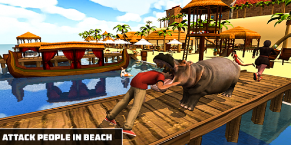 اسکرین شات برنامه Angry Hippo Attack Simulator-City & Beach Attack 4