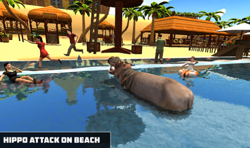 اسکرین شات برنامه Angry Hippo Attack Simulator-City & Beach Attack 5