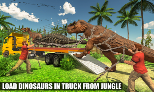 اسکرین شات برنامه Off-Road Jurassic Zoo World Dino Transport Truck 1