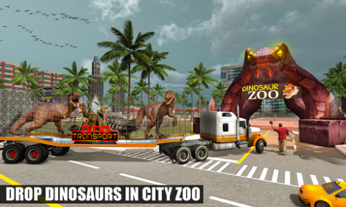 اسکرین شات برنامه Off-Road Jurassic Zoo World Dino Transport Truck 3