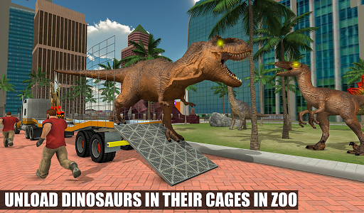 اسکرین شات برنامه Off-Road Jurassic Zoo World Dino Transport Truck 8