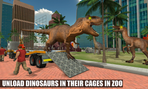 اسکرین شات برنامه Off-Road Jurassic Zoo World Dino Transport Truck 4
