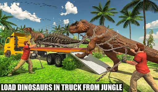 اسکرین شات برنامه Off-Road Jurassic Zoo World Dino Transport Truck 5