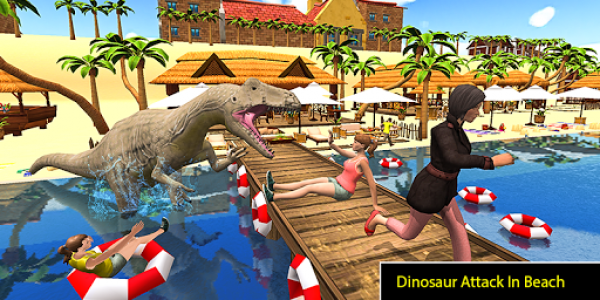اسکرین شات برنامه Dino Beach Attack simulator 2020 4