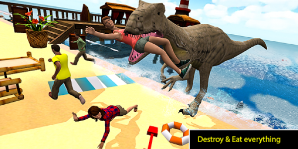 اسکرین شات برنامه Dino Beach Attack simulator 2020 2