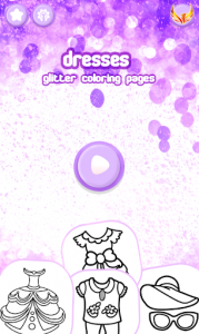 اسکرین شات برنامه Dresses Coloring Book Glitter 1