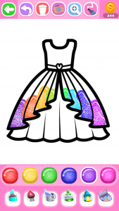 اسکرین شات برنامه Glitter Dress Coloring Book 1
