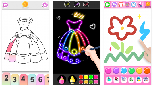 اسکرین شات برنامه Dress Coloring Game Glitter 7