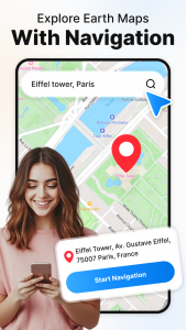 اسکرین شات 1 برنامه Satellite Map: Route Planner