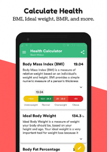 اسکرین شات برنامه Body Mass Index & Ideal Weight Calculator 1