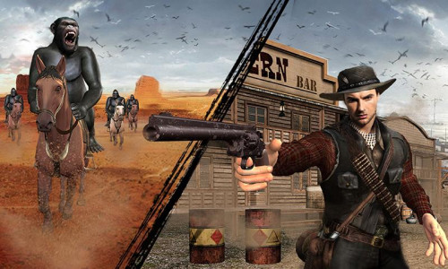 اسکرین شات 3 بازی Angry Gorilla Cowboy Survival