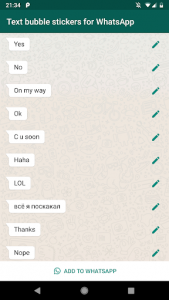 اسکرین شات برنامه Text bubble stickers for WhatsApp 1