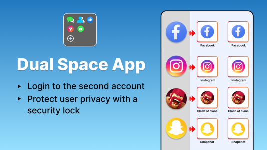 اسکرین شات برنامه Dual App Space Multi Accounts 3