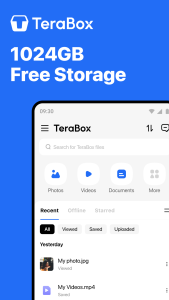 اسکرین شات 1 برنامه TeraBox: Cloud Storage Space
