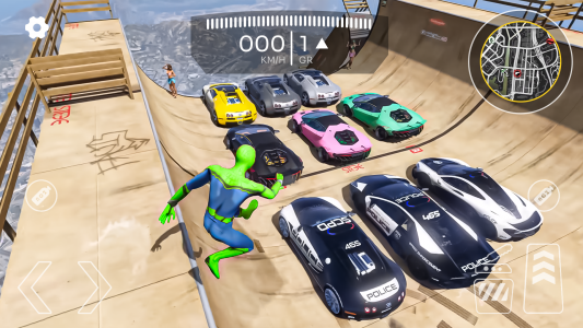 اسکرین شات بازی Superhero Car Mega Ramp Jump V 2